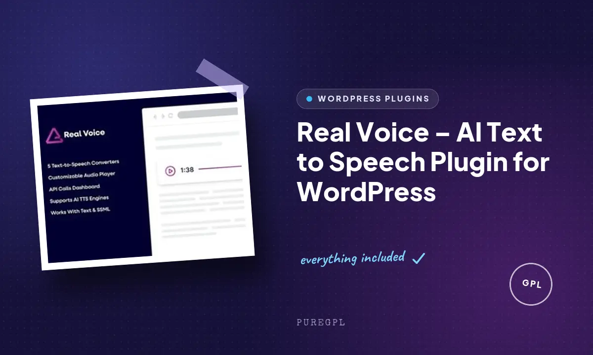 Real Voice – AI Text to Speech Plugin for WordPress