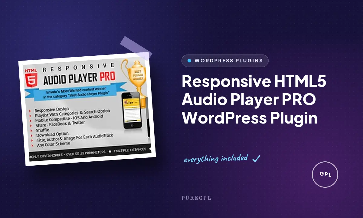 Responsive HTML5 Audio Player PRO WordPress Plugin