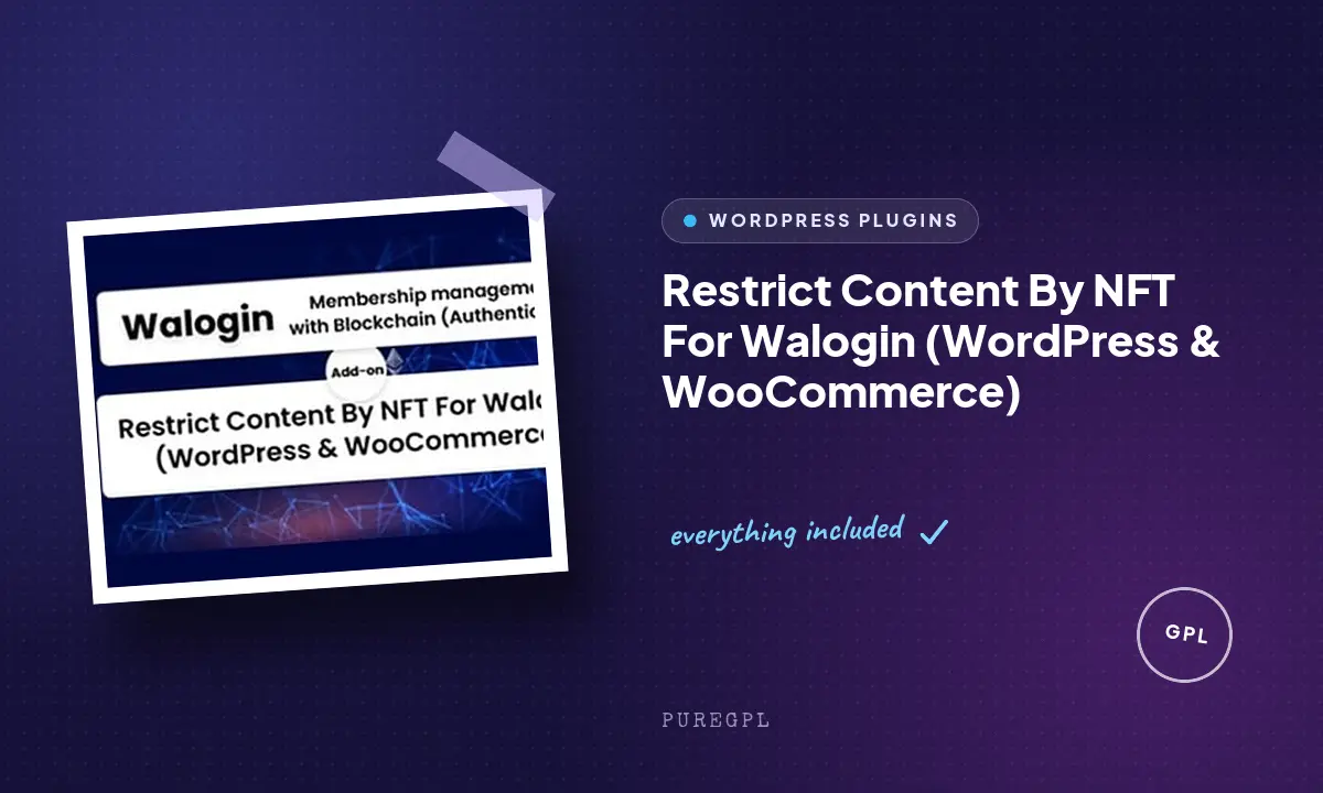 Restrict Content By NFT For Walogin (WordPress & WooCommerce)