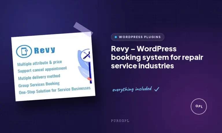 revy wordpress booking system for repair service industries