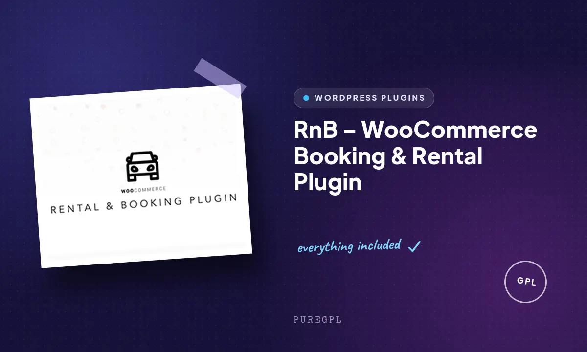 RnB – WooCommerce Booking & Rental Plugin