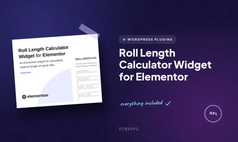 roll length calculator widget for elementor