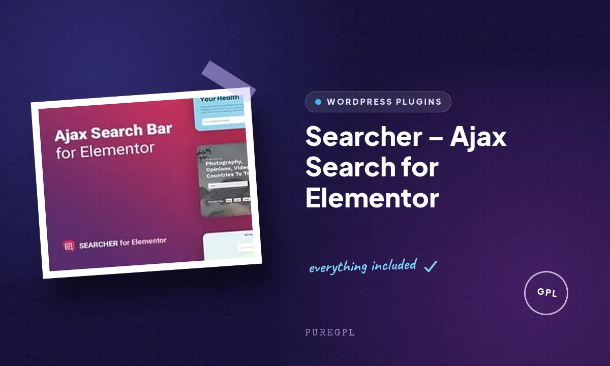 Searcher – Ajax Search for Elementor