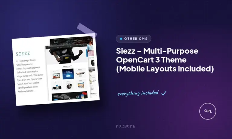 siezz multi purpose opencart 3 theme mobile layouts included