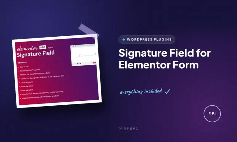 signature field for elementor form