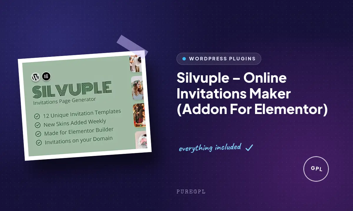 Silvuple – Online Invitations Maker (Addon For Elementor)