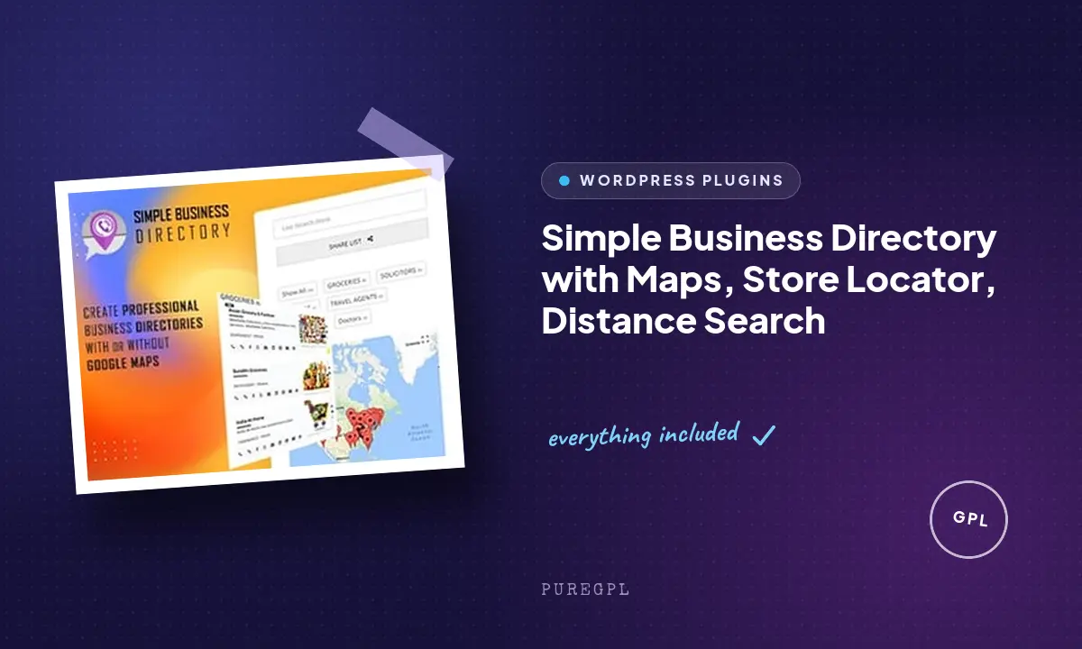 Simple Business Directory with Maps, Store Locator, Distance Search