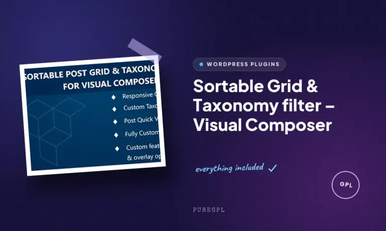 sortable grid taxonomy filter visual composer