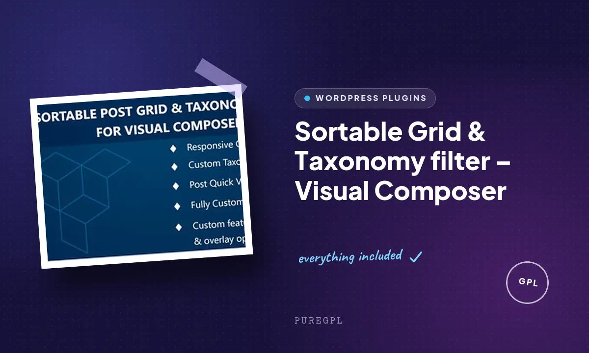 Sortable Grid & Taxonomy filter – Visual Composer