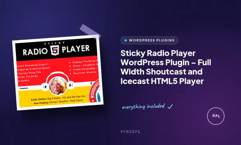 sticky radio player wordpress plugin full width shoutcast and icecast html5 player