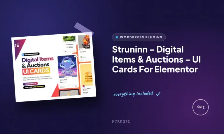 struninn digital items auctions ui cards for elementor