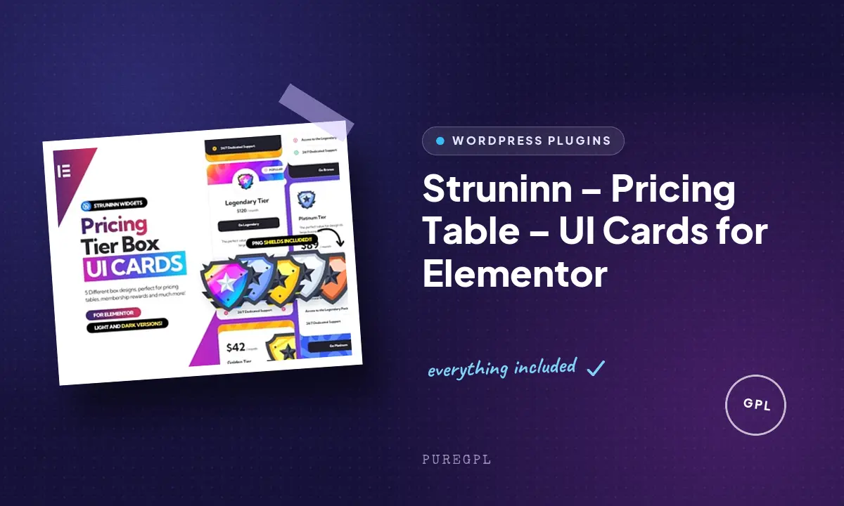 Struninn – Pricing Table – UI Cards for Elementor