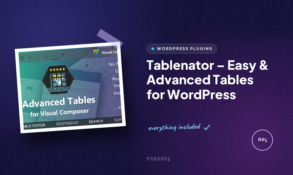Tablenator – Easy & Advanced Tables for WordPress