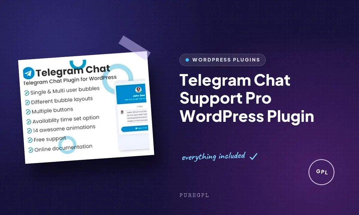 Telegram Chat Support Pro WordPress Plugin