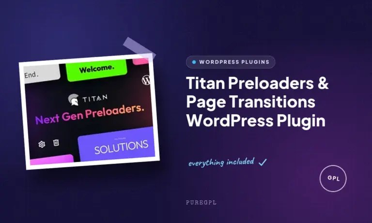 titan preloaders page transitions wordpress plugin