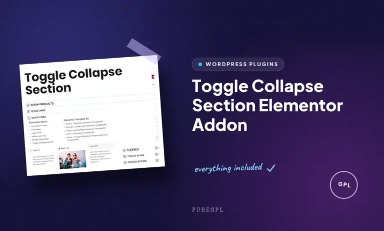 toggle collapse section elementor addon