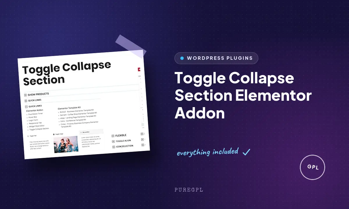 Toggle Collapse Section Elementor Addon