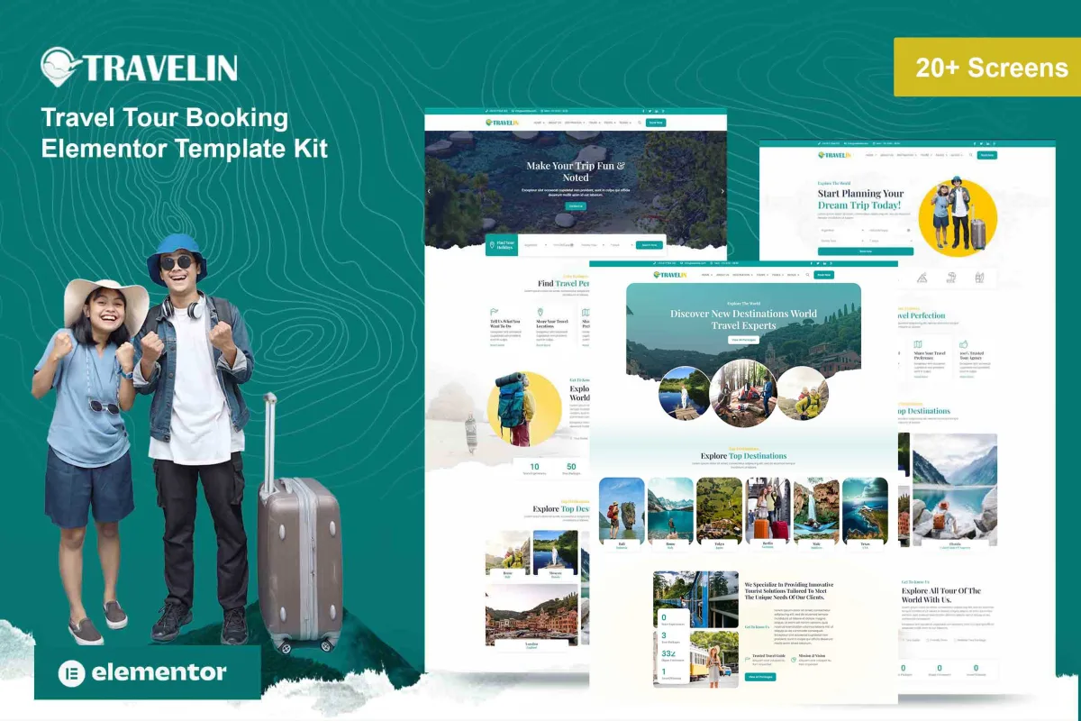 Travelin – Travel Booking Elementor Template Kit