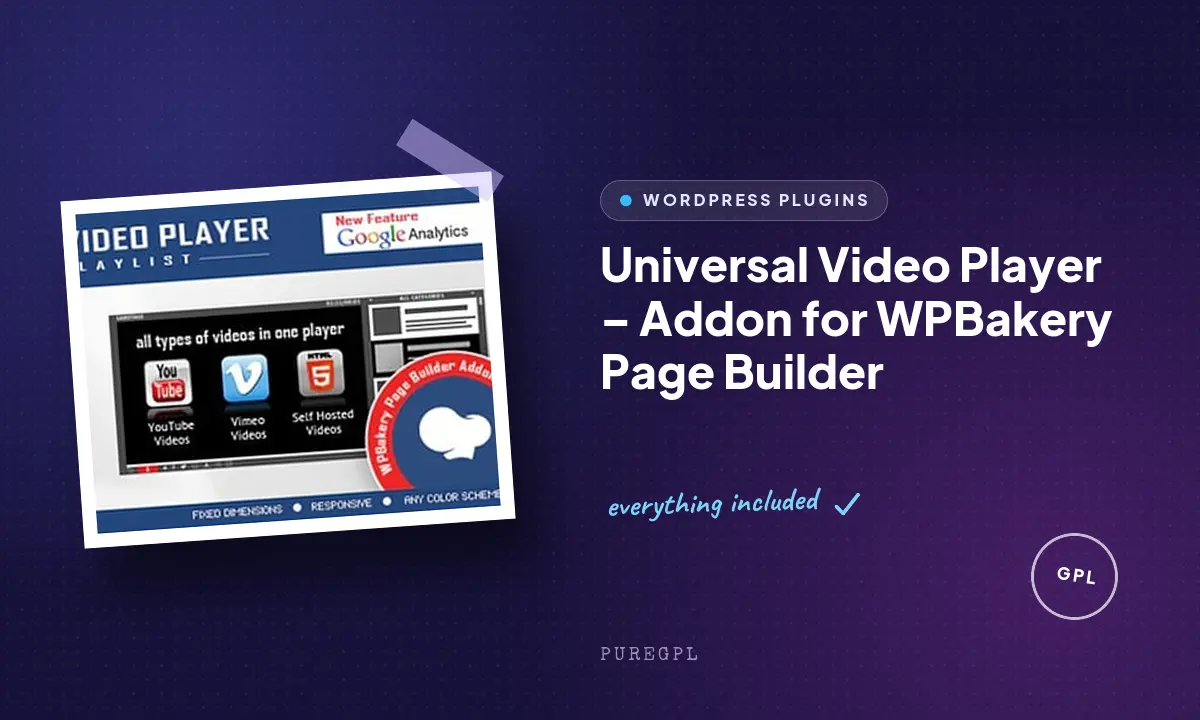 Universal Video Player – Addon for WPBakery Page Builder