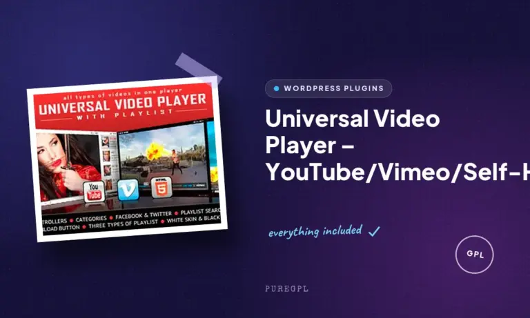 universal video player youtube vimeo self hosted