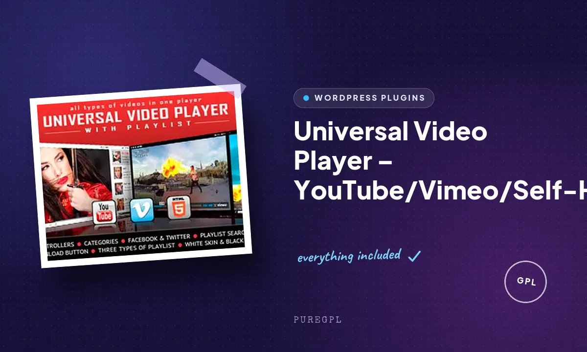 Universal Video Player – YouTube/Vimeo/Self-Hosted