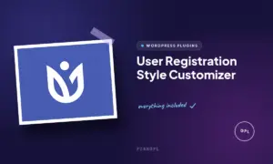 user registration style customizer