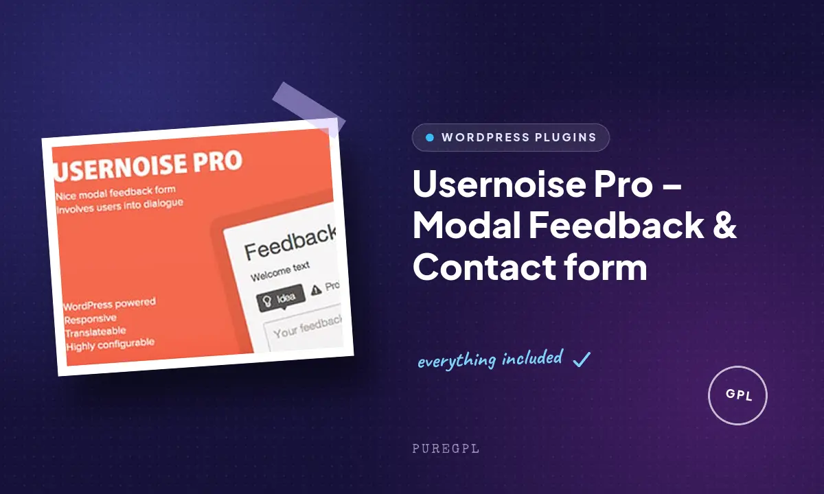 Usernoise Pro Modal Feedback & Contact form