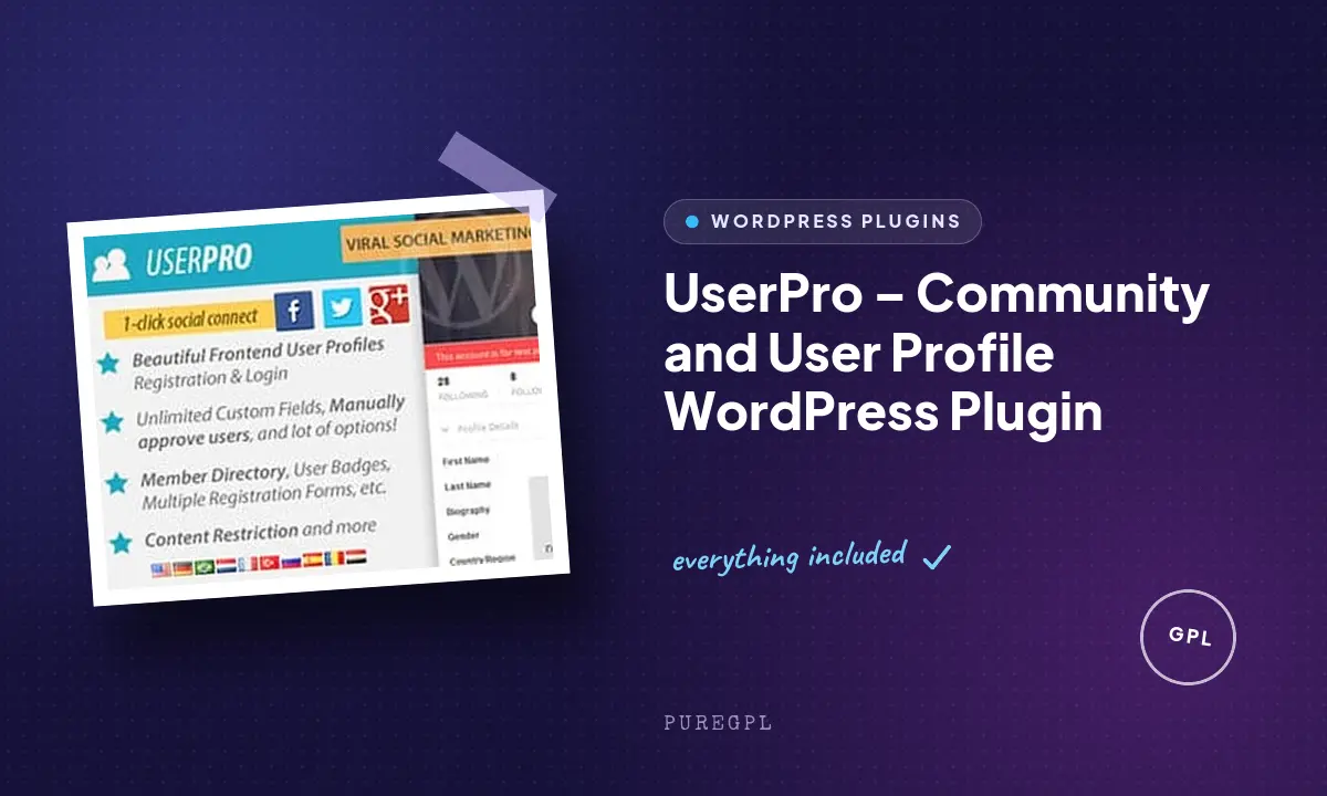 UserPro – Community and User Profile WordPress Plugin