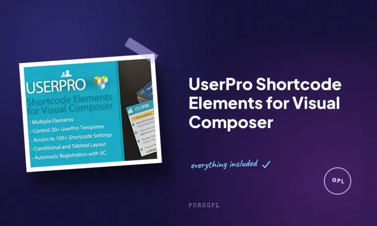 userpro shortcode elements for visual composer