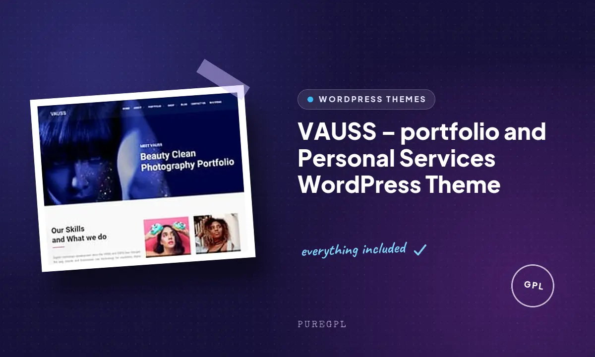 VAUSS – portfolio and Personal Services WordPress Theme