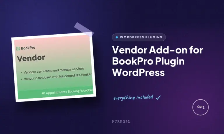 vendor add on for bookpro plugin wordpress