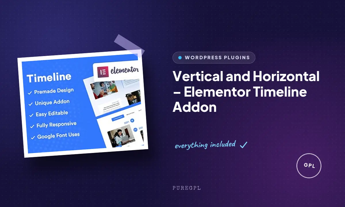 Vertical and Horizontal – Elementor Timeline Addon