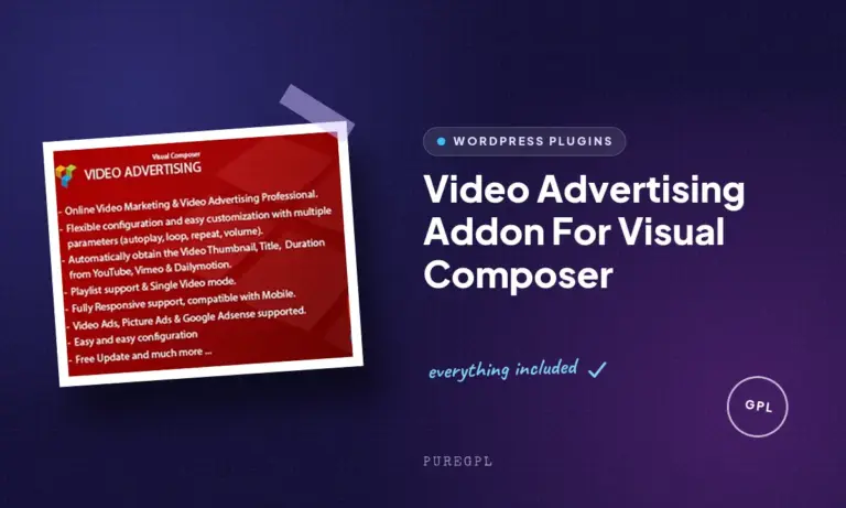 video advertising addon for visual composer