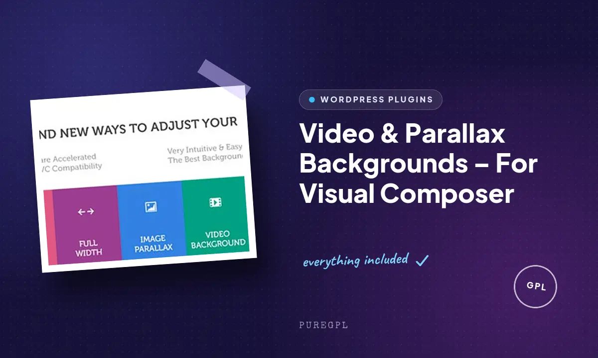 Video & Parallax Backgrounds – For Visual Composer