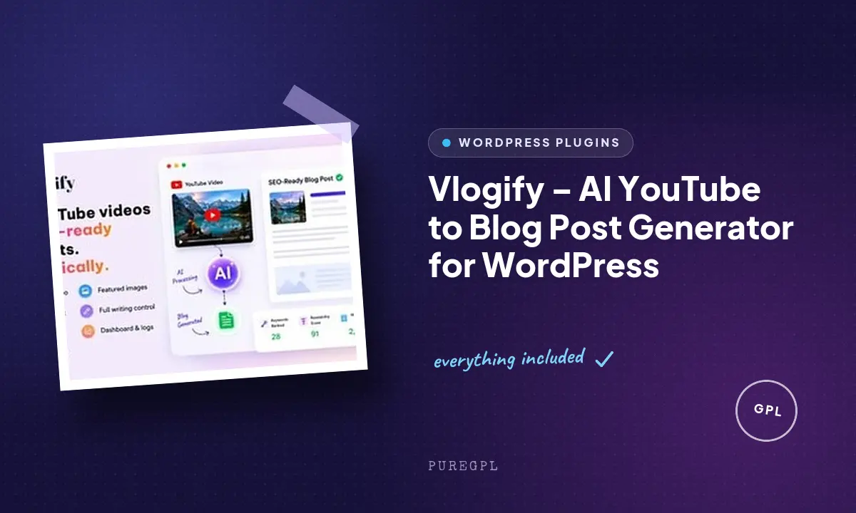 Vlogify – AI YouTube to Blog Post Generator for WordPress
