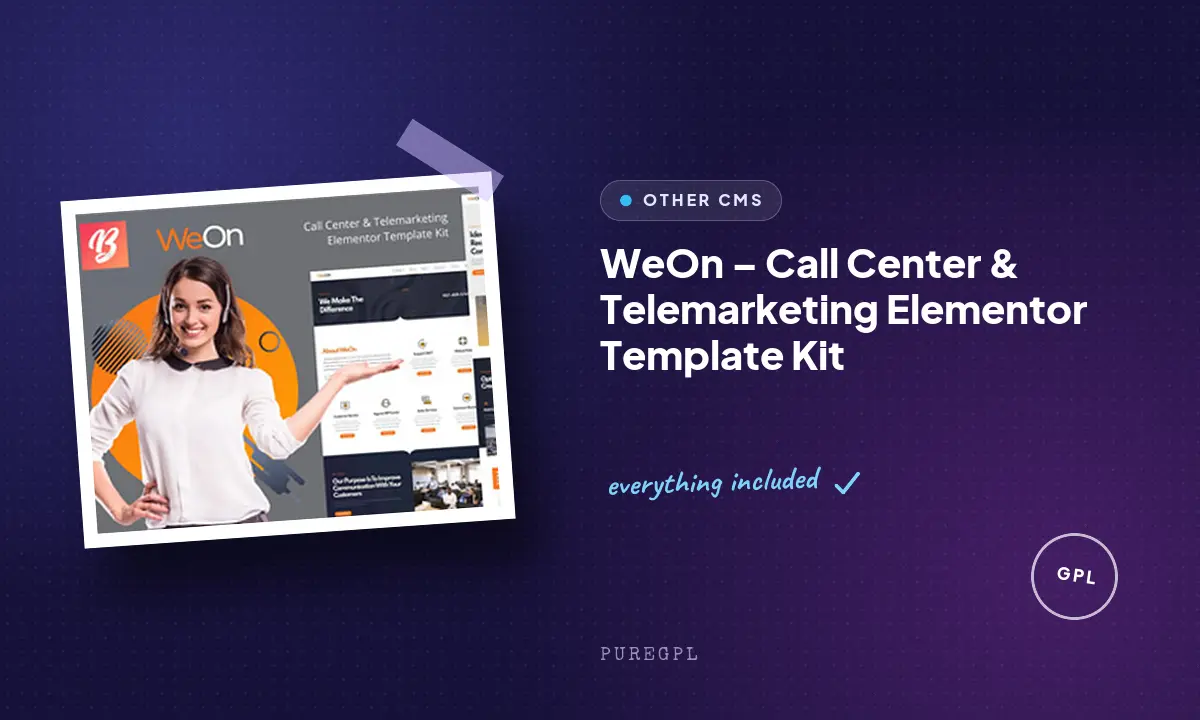WeOn – Call Center & Telemarketing Elementor Template Kit