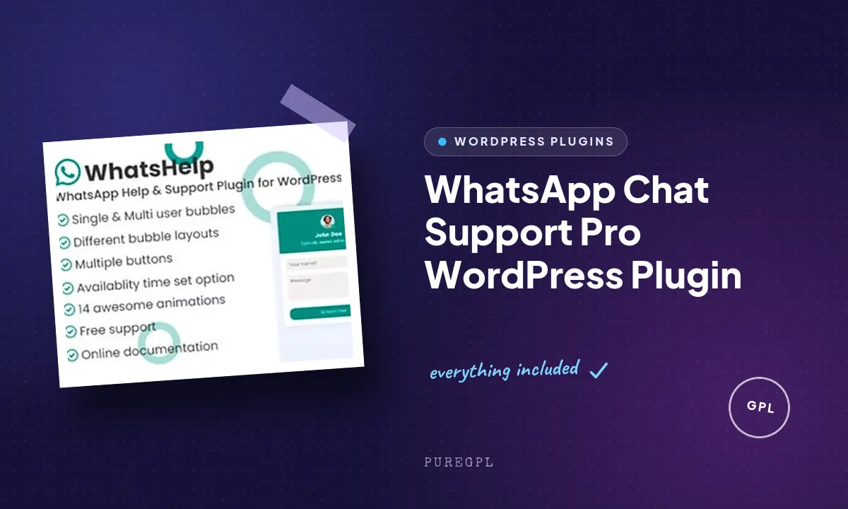 WhatsApp Chat Support Pro WordPress Plugin