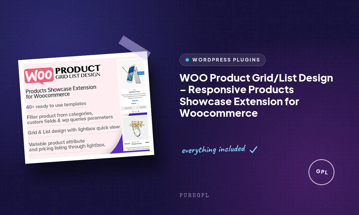 WOO Product Grid/List Design- Responsive Products Showcase Extension for WooCommerce