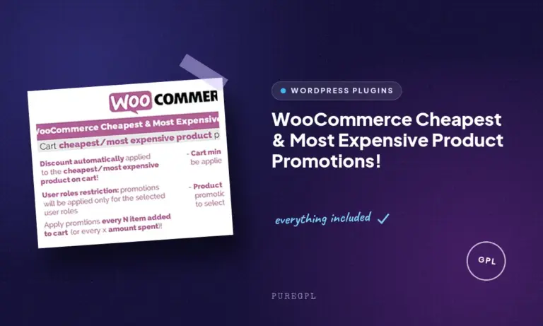 woocommerce cheapest most expensive product promotions