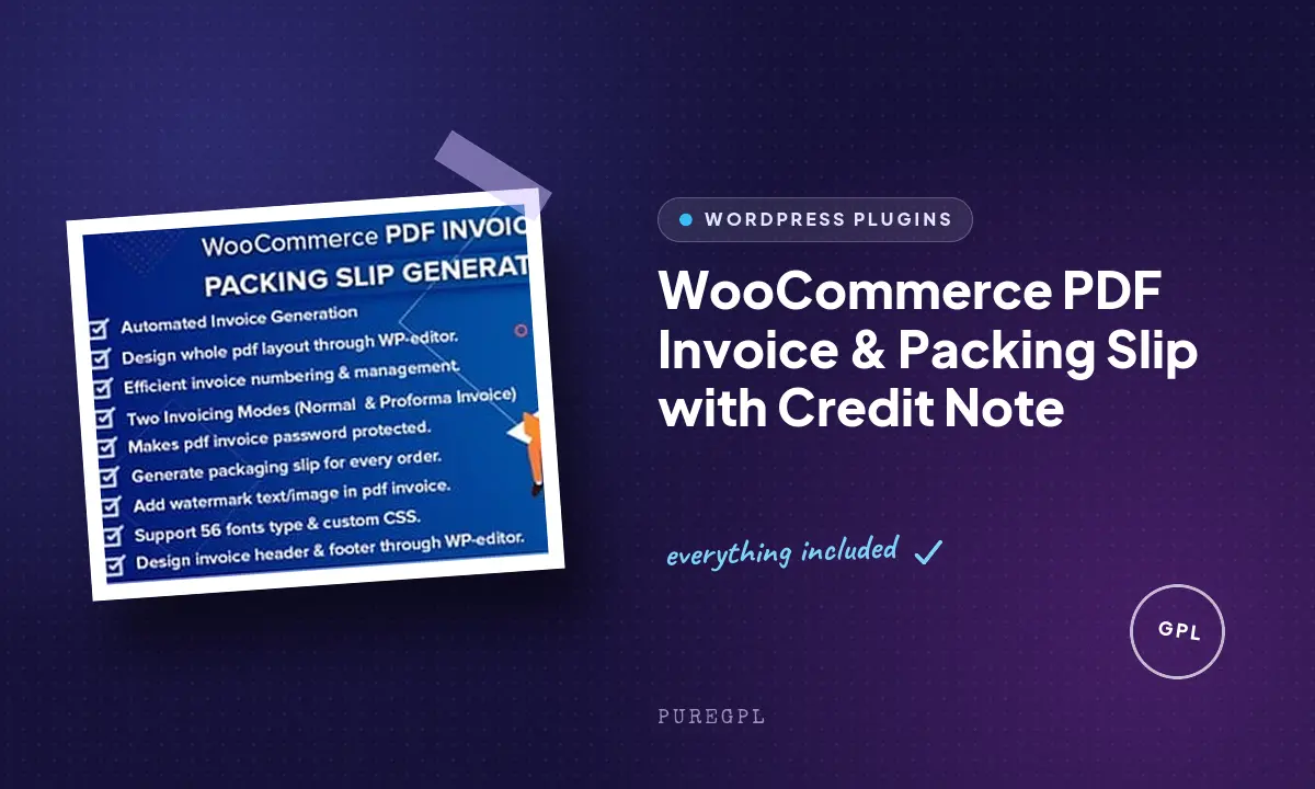 WooCommerce PDF Invoice & Packing Slip with Credit Note