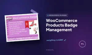 woocommerce products badge management