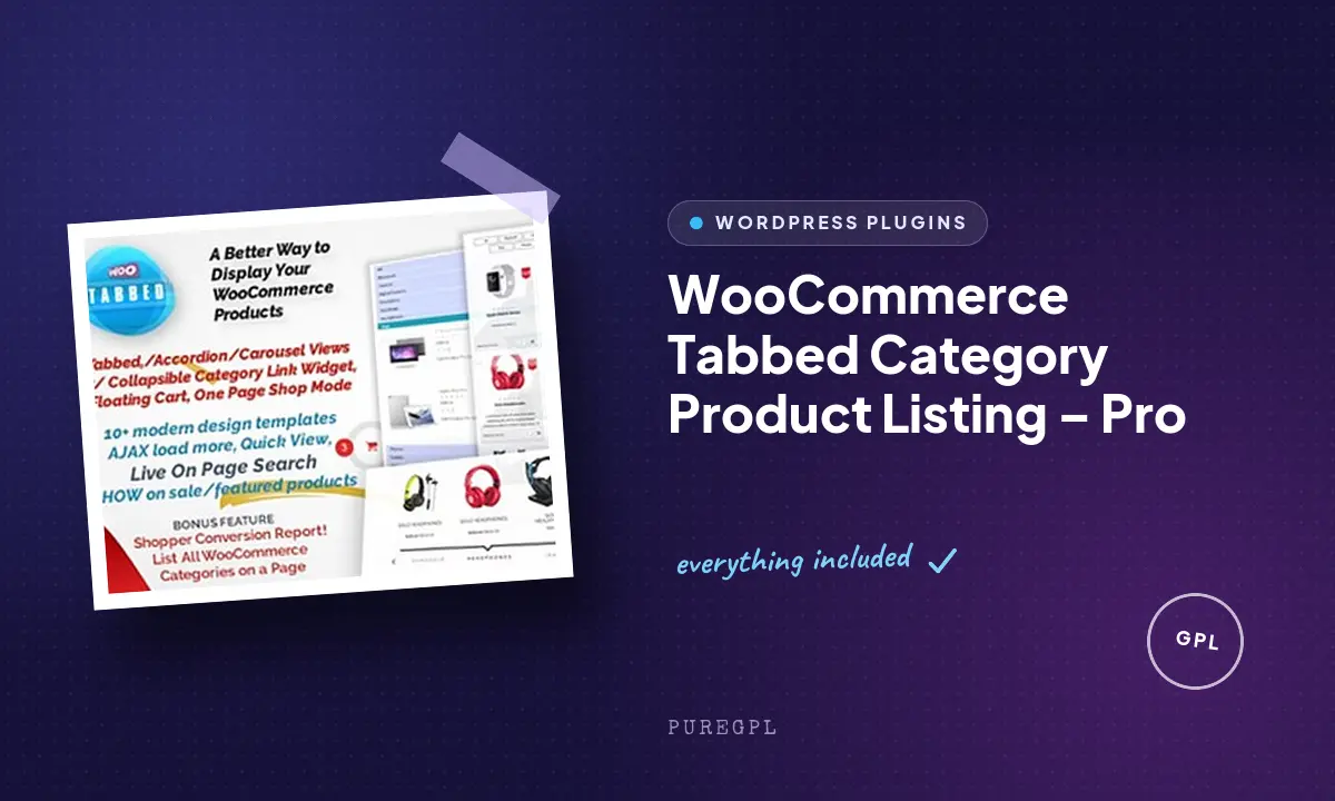 WooCommerce Tabbed Category Product Listing – Pro