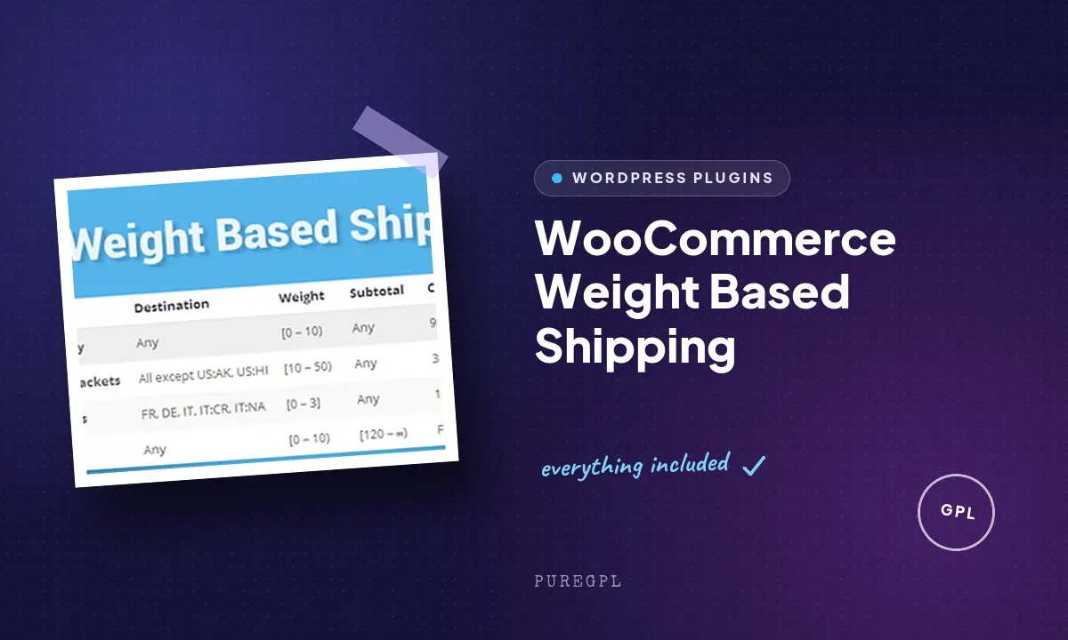 WooCommerce Weight Based Shipping