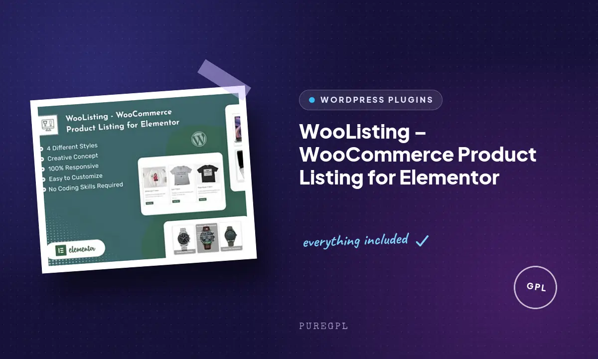 WooListing – WooCommerce Product Listing for Elementor