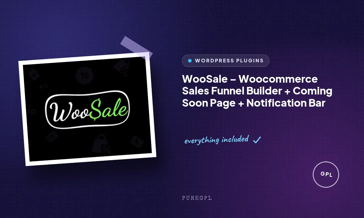 WooSale – Woocommerce Sales Funnel Builder + Coming Soon Page + Notification Bar