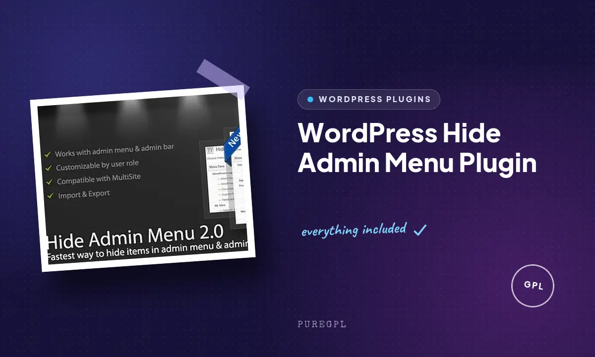 WordPress Hide Admin Menu Plugin