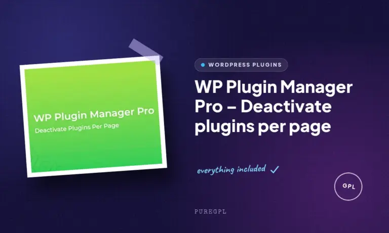 wp plugin manager pro deactivate plugins per page