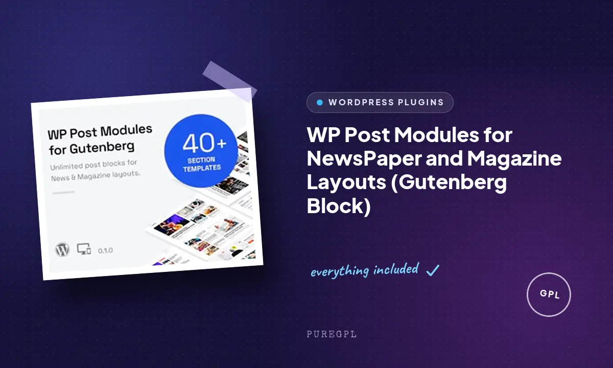 WP Post Modules for NewsPaper and Magazine Layouts (Gutenberg Block)