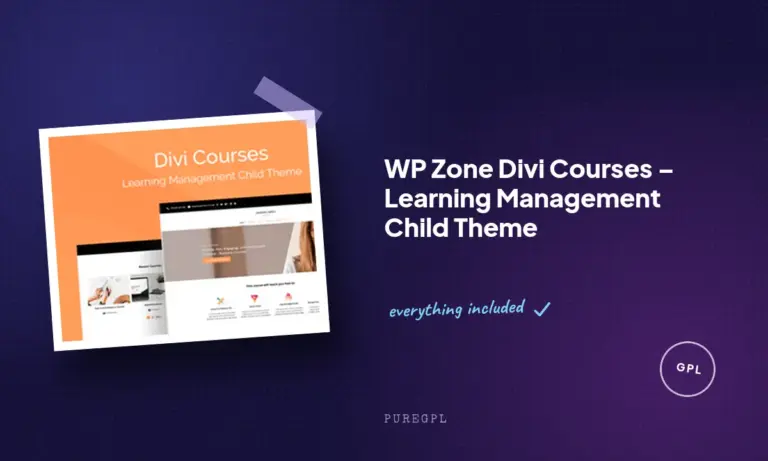 wp zone divi courses learning management child theme