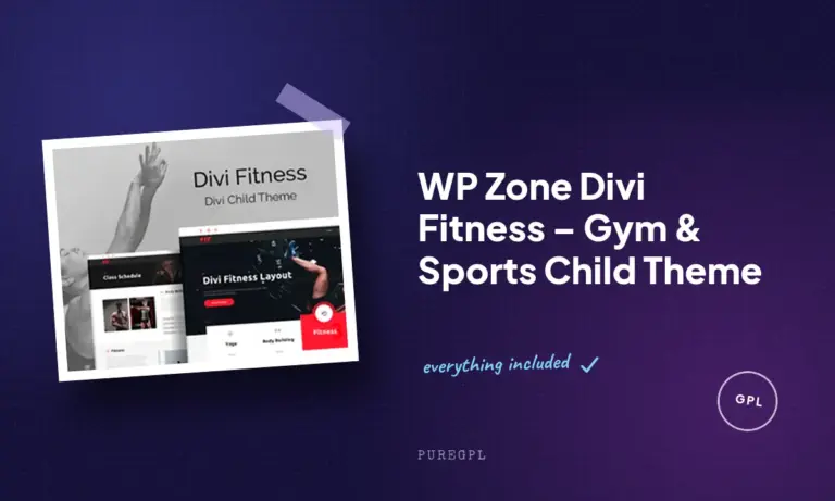 wp zone divi fitness gym sports child theme